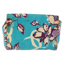 CHANEL Pouch PVC Canvas Green CC Auth 182645-2