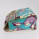 CHANEL Pouch PVC Canvas Green CC Auth 182645-5