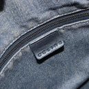 CELINE Paris Macadam Canvas Shoulder Bag Denim Gray Silver Auth 182647A-18