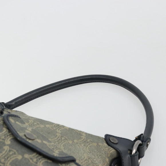 CELINE Paris Macadam Canvas Shoulder Bag Denim Gray Silver Auth 182647A