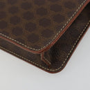 CELINE Macadam Canvas Accessory Pouch PVC Leather Brown Gold Auth 182648-15