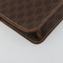 CELINE Macadam Canvas Accessory Pouch PVC Leather Brown Gold Auth 182648-16