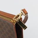 CELINE Macadam Canvas Accessory Pouch PVC Leather Brown Gold Auth 182648-10