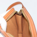 CELINE Macadam Canvas Accessory Pouch PVC Leather Brown Gold Auth 182648-18