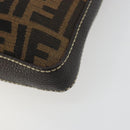 FENDI Zucca Canvas Celeria Shoulder Bag Black Brown Auth 182654A-9