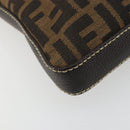 FENDI Zucca Canvas Celeria Shoulder Bag Black Brown Auth 182654A-14