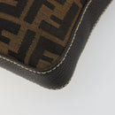 FENDI Zucca Canvas Celeria Shoulder Bag Black Brown Auth 182654A-15