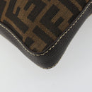 FENDI Zucca Canvas Celeria Shoulder Bag Black Brown Auth 182654A-16
