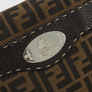 FENDI Zucca Canvas Celeria Shoulder Bag Black Brown Auth 182654A-17