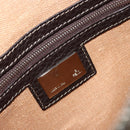 FENDI Zucca Canvas Celeria Shoulder Bag Black Brown Auth 182654A-18