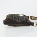 FENDI Zucca Canvas Celeria Shoulder Bag Black Brown Auth 182654A-3