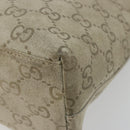 GUCCI GG Canvas Bamboo Umhängetasche Wildleder Grau Silber 001 2058 3008 Auth 182655-12