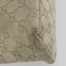 GUCCI GG Canvas Bamboo Umhängetasche Wildleder Grau Silber 001 2058 3008 Auth 182655-13