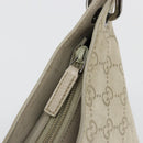 GUCCI GG Canvas Bamboo Umhängetasche Wildleder Grau Silber 001 2058 3008 Auth 182655-14