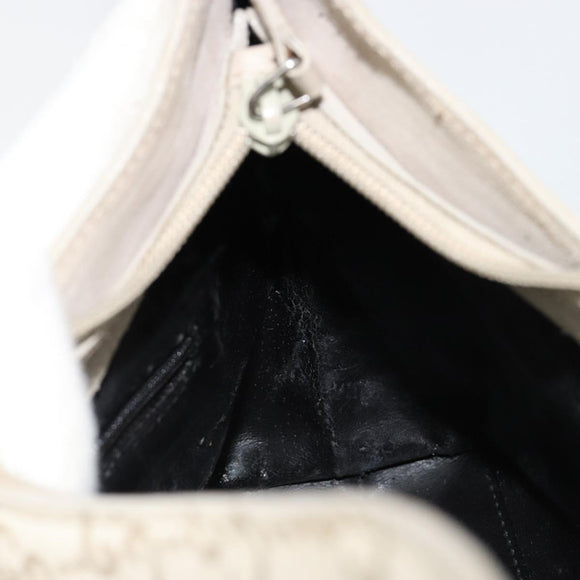 GUCCI GG Canvas Bamboo Umhängetasche Wildleder Grau Silber 001 2058 3008 Auth 182655