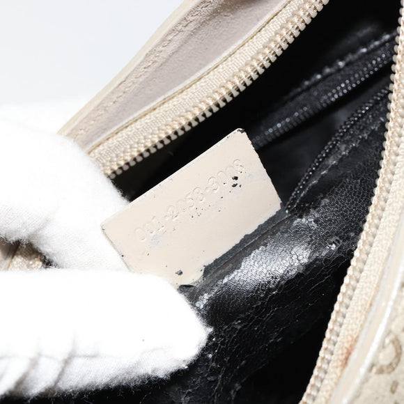 GUCCI GG Canvas Bamboo Umhängetasche Wildleder Grau Silber 001 2058 3008 Auth 182655
