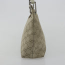 GUCCI GG Canvas Bamboo Umhängetasche Wildleder Grau Silber 001 2058 3008 Auth 182655-5