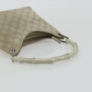 GUCCI GG Canvas Bamboo Umhängetasche Wildleder Grau Silber 001 2058 3008 Auth 182655-7
