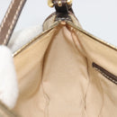 CELINE Macadam Canvas Accessory Pouch PVC Beige Gold Auth 182656-19