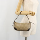 CELINE Macadam Canvas Accessory Pouch PVC Beige Gold Auth 182656-22