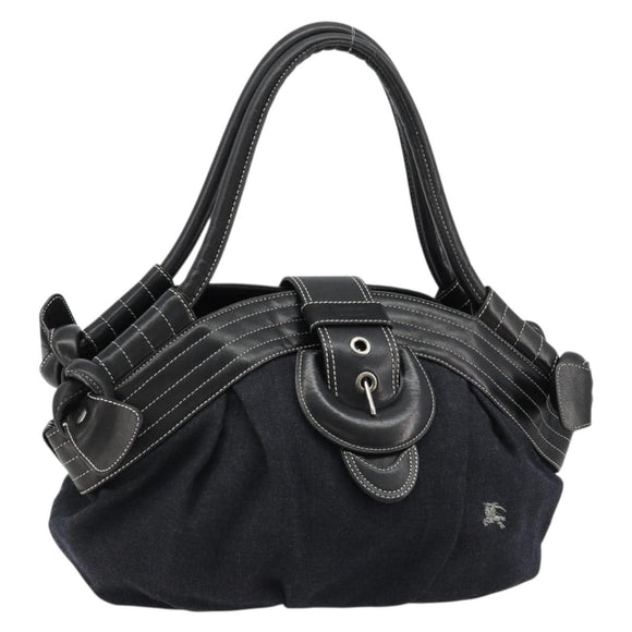 BURBERRY Blue Label Tote Bag Wool Gray Silver Auth 182657A