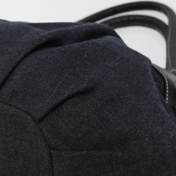 BURBERRY Blue Label Tote Bag Wool Gray Silver Auth 182657A
