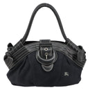 BURBERRY Blue Label Tote Bag Wool Gray Silver Auth 182657A-13