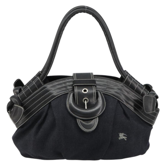BURBERRY Blue Label Tote Bag Wool Gray Silver Auth 182657A