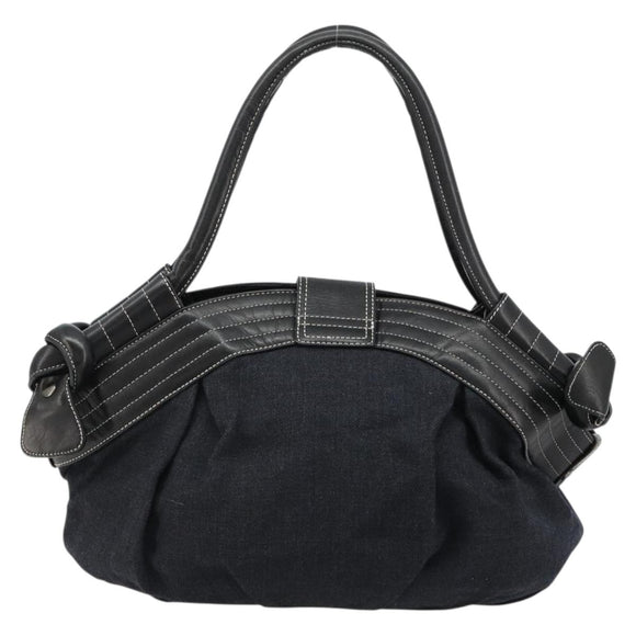 BURBERRY Blue Label Tote Bag Wool Gray Silver Auth 182657A