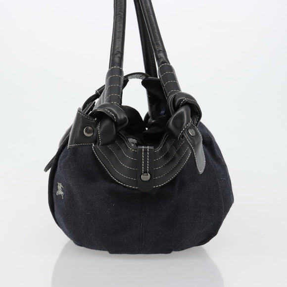 BURBERRY Blue Label Tote Bag Wool Gray Silver Auth 182657A