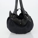 BURBERRY Blue Label Tote Bag Wool Gray Silver Auth 182657A-4