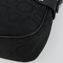 Salvatore Ferragamo Gancini Shoulder Bag Canvas Black Silver Auth 182658A-10