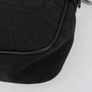 Salvatore Ferragamo Gancini Shoulder Bag Canvas Black Silver Auth 182658A-12