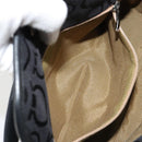 Salvatore Ferragamo Gancini Shoulder Bag Canvas Black Silver Auth 182658A-20