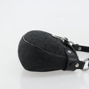 Salvatore Ferragamo Gancini Shoulder Bag Canvas Black Silver Auth 182658A-4
