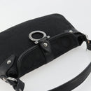 Salvatore Ferragamo Gancini Shoulder Bag Canvas Black Silver Auth 182658A-6