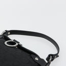 Salvatore Ferragamo Gancini Shoulder Bag Canvas Black Silver Auth 182658A-8