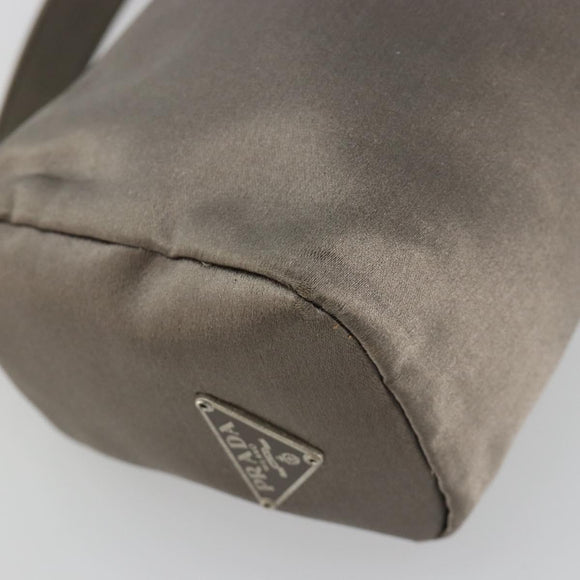 PRADA Handtasje Satijn Grijs Zilver Auth 182660A