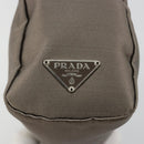 PRADA Handtasje Satijn Grijs Zilver Auth 182660A-17
