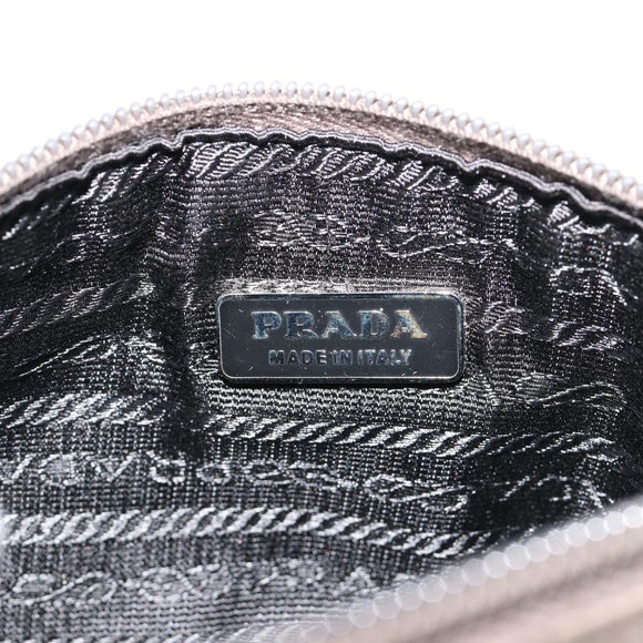 PRADA Handtasje Satijn Grijs Zilver Auth 182660A