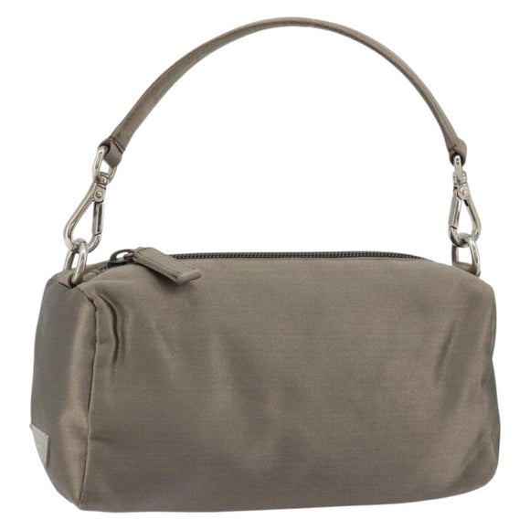 PRADA Handtasje Satijn Grijs Zilver Auth 182660A