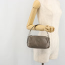 PRADA Handtasje Satijn Grijs Zilver Auth 182660A-21