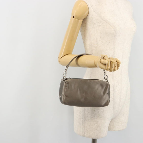 PRADA Handtasje Satijn Grijs Zilver Auth 182660A