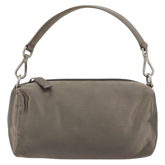 PRADA Handtasje Satijn Grijs Zilver Auth 182660A