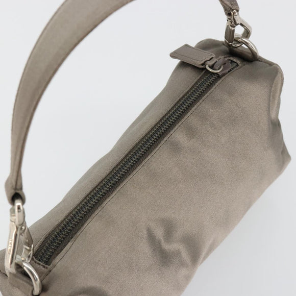 PRADA Handtasje Satijn Grijs Zilver Auth 182660A