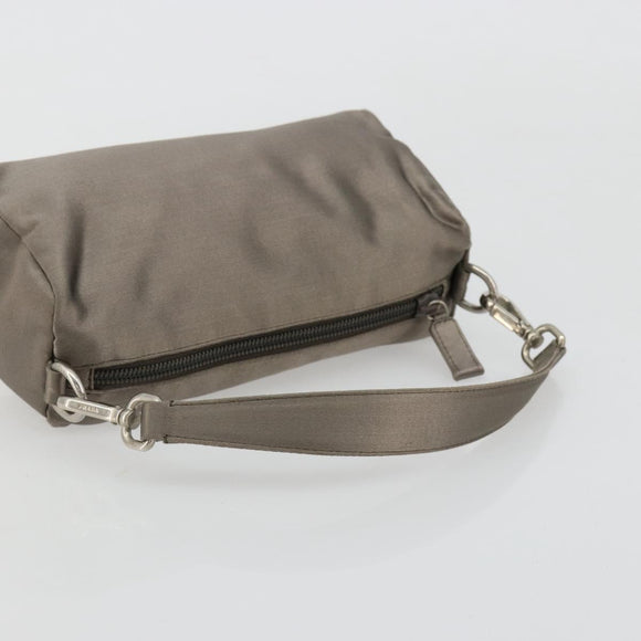 PRADA Handtasje Satijn Grijs Zilver Auth 182660A