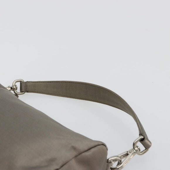 PRADA Handtasje Satijn Grijs Zilver Auth 182660A