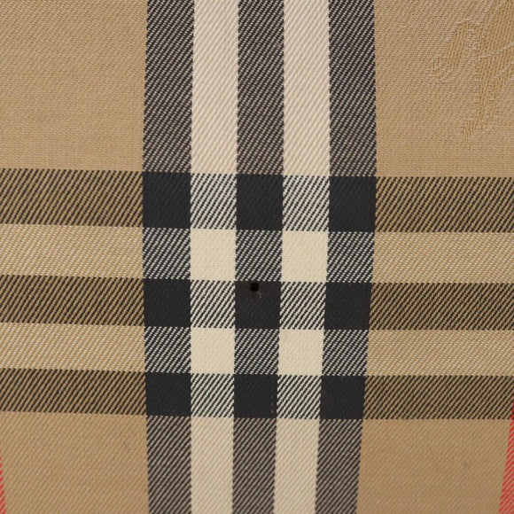 Burberrys Nova Check Boston Bag Canvas Beige Gold Auth 182661