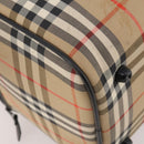 Burberrys Nova Check Boston Bag Canvas Beige Gold Auth 182661-12