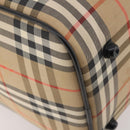 Burberrys Nova Check Boston Bag Canvas Beige Gold Auth 182661-14